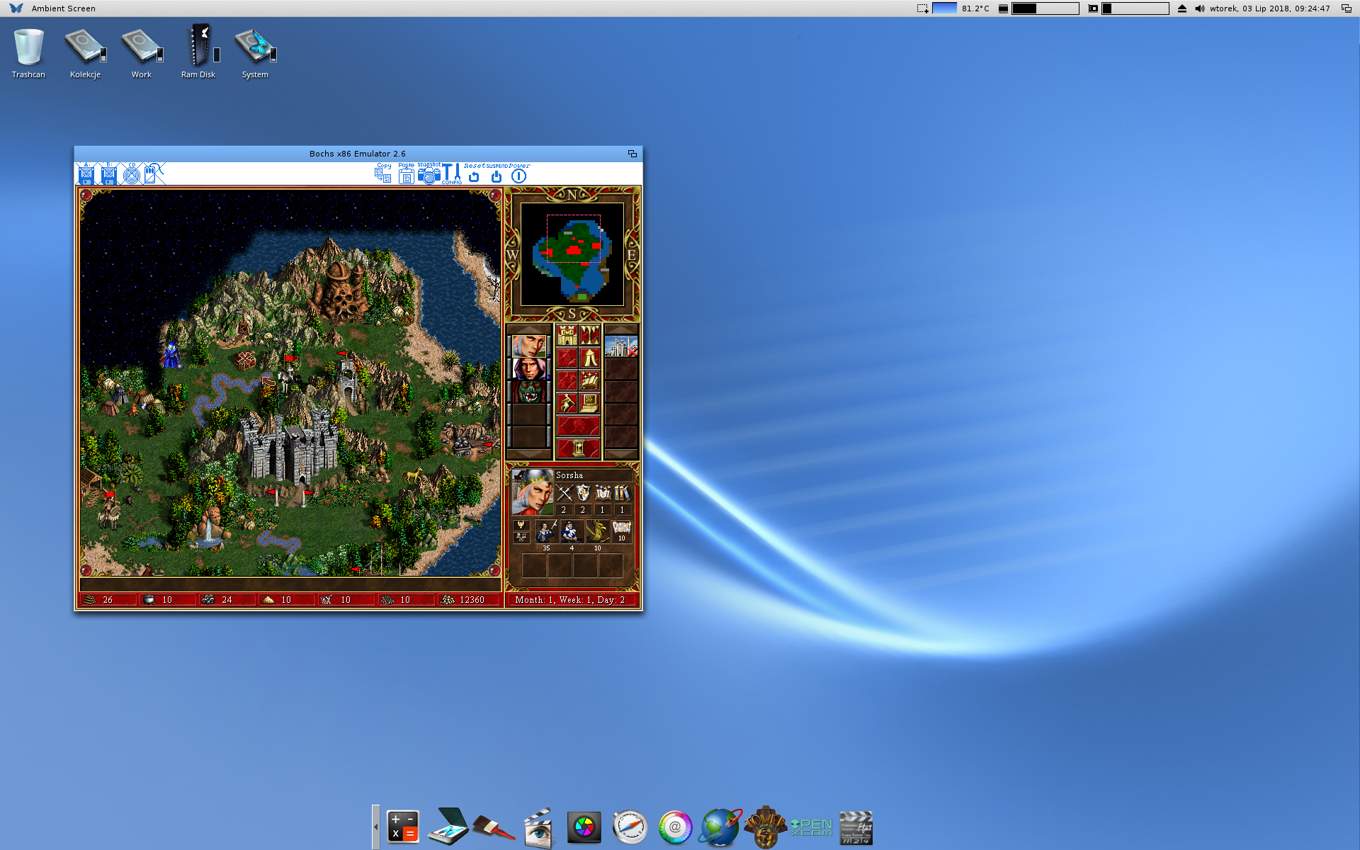 Emulator Bochs 2.6 i Heroes of Might and Magic III